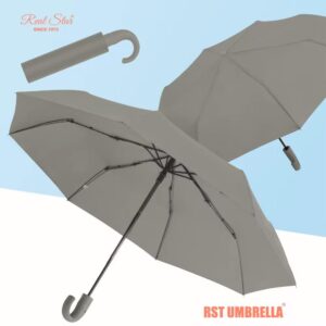 Automatic Open and Close Wooden Curved J Handle Umbrella
