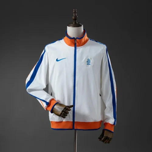 Netherlands 10/11 Retro Windbreaker Jacket – White