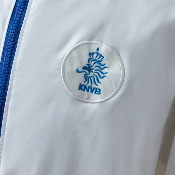 Netherlands 10/11 Retro Windbreaker Jacket – White